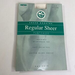 Safeway Duratoe Regular Sheer Pantyhose Off Black Size A Reinforced Toe 121
